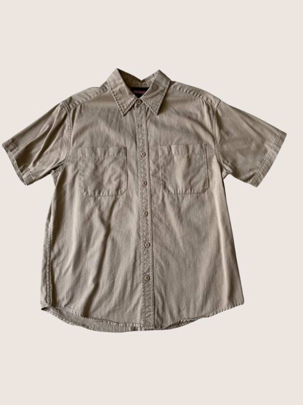 Dickies Short Sleeve 2 Pockets Shirt Tan 100% Cotton Size M